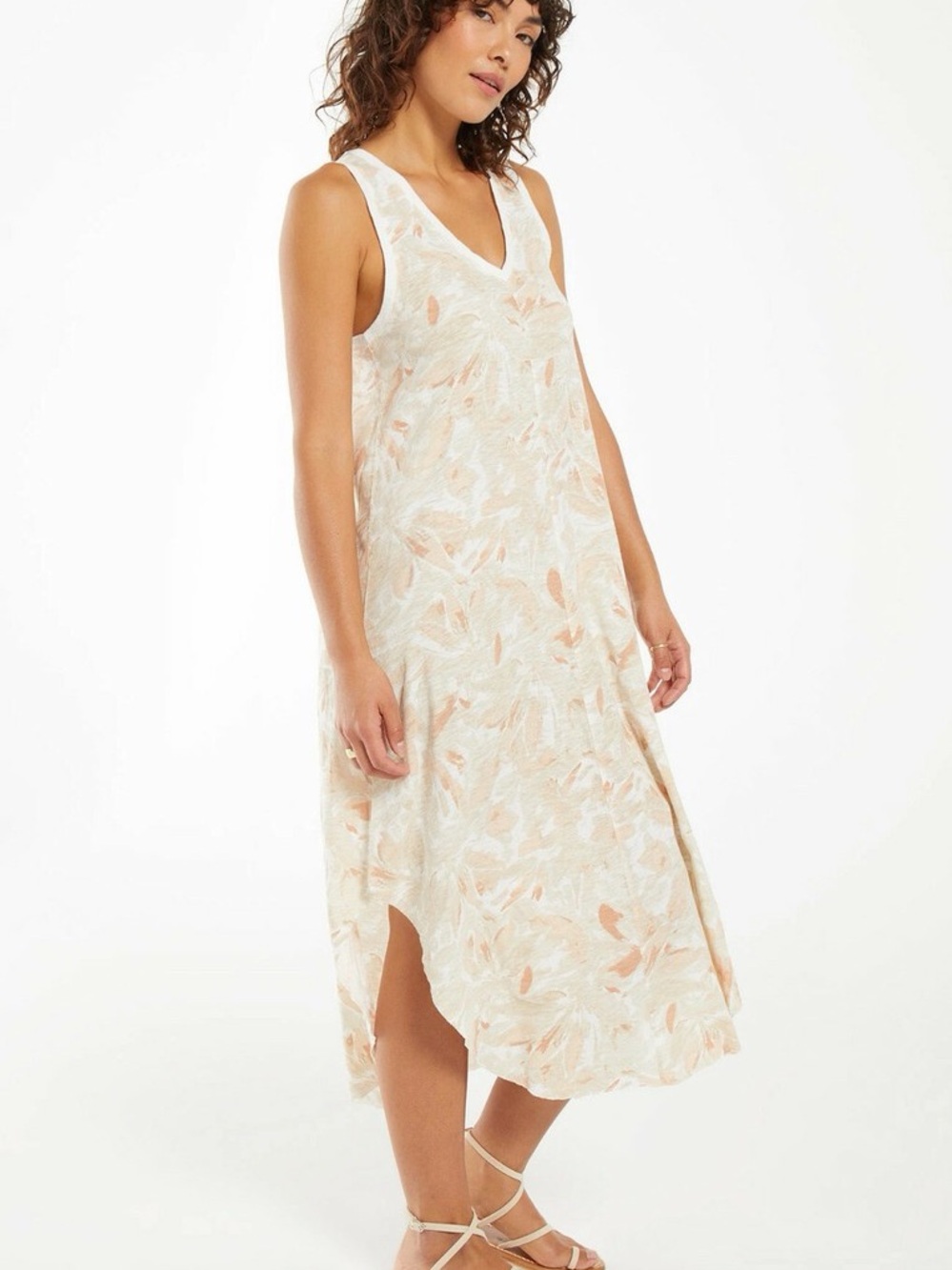 Z Supply Payton Camo Sleeveless V-Neck Midi Dress